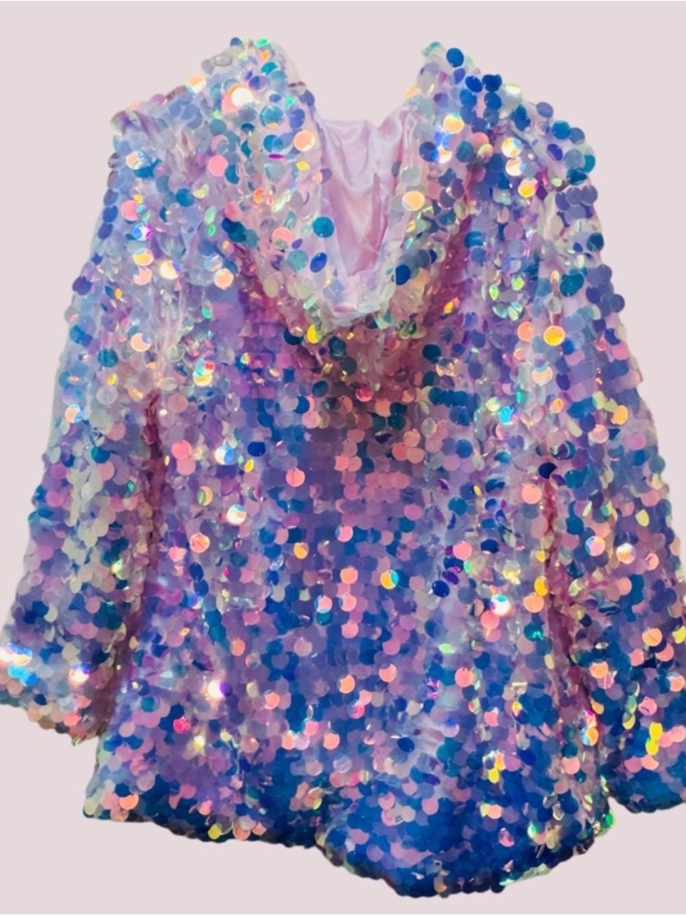 Burning Man Light-Up Sequin Hooded Coat - LED changes colors with Remote